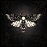 Image 1 of Glow Skull Moth Enamel Pin – Gothic Death Moth Lapel Pin