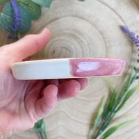 Image 3 of Sweet Pea Pink/White Hand Thrown Ceramic Dish
