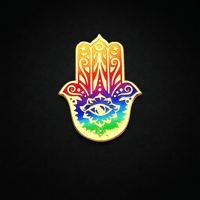 Image 1 of Colorful Hamsa Enamel Pin – Protection & Good Luck Charm