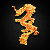 Image 1 of Red Dragon Enamel Pin | Mythical Gold Dragon Pin