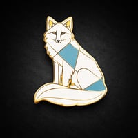 Image 1 of Fox Enamel Pin, Gold Plated Wildlife Animal Jewelry