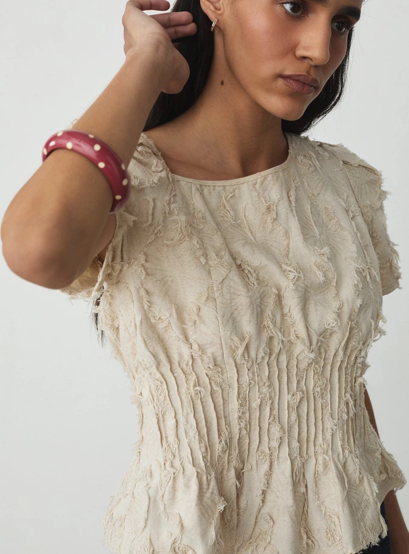 Image of LAAGAM PARADISE VAIANA ECRU BLOUSE