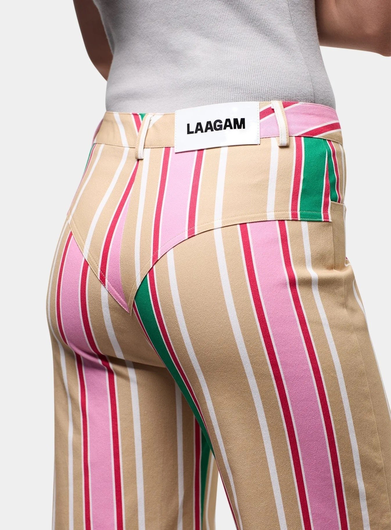 Image of LAAGAM PARADISE LEROY BROWN STRIPED TWILL PANTS