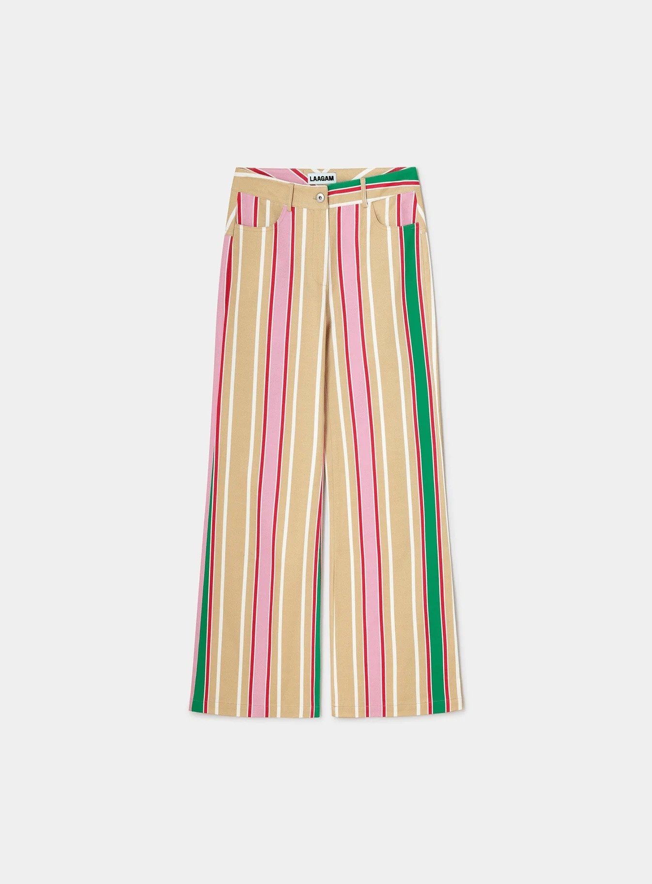 Image of LAAGAM PARADISE LEROY BROWN STRIPED TWILL PANTS
