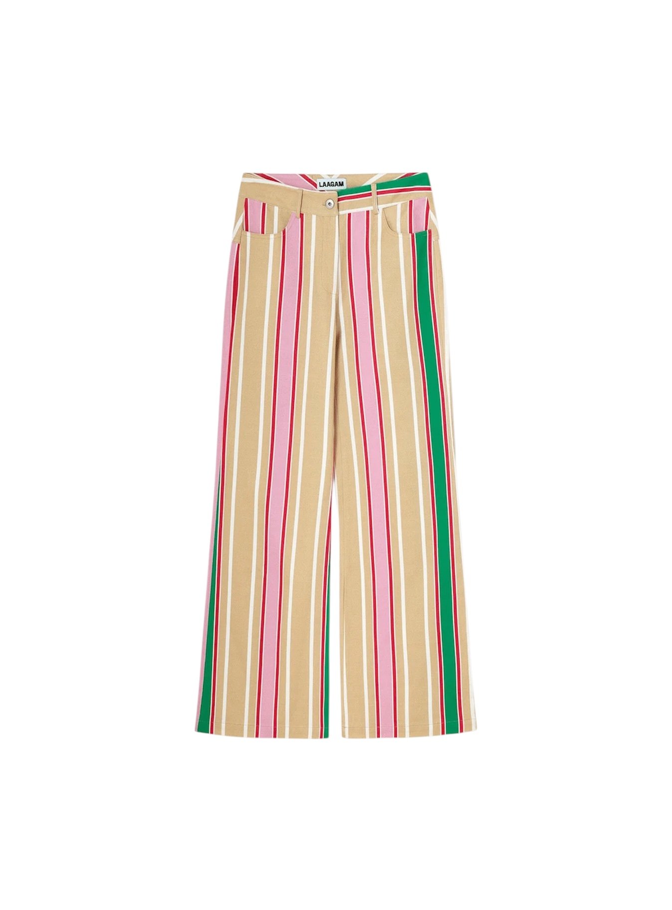 Image of LAAGAM PARADISE LEROY BROWN STRIPED TWILL PANTS