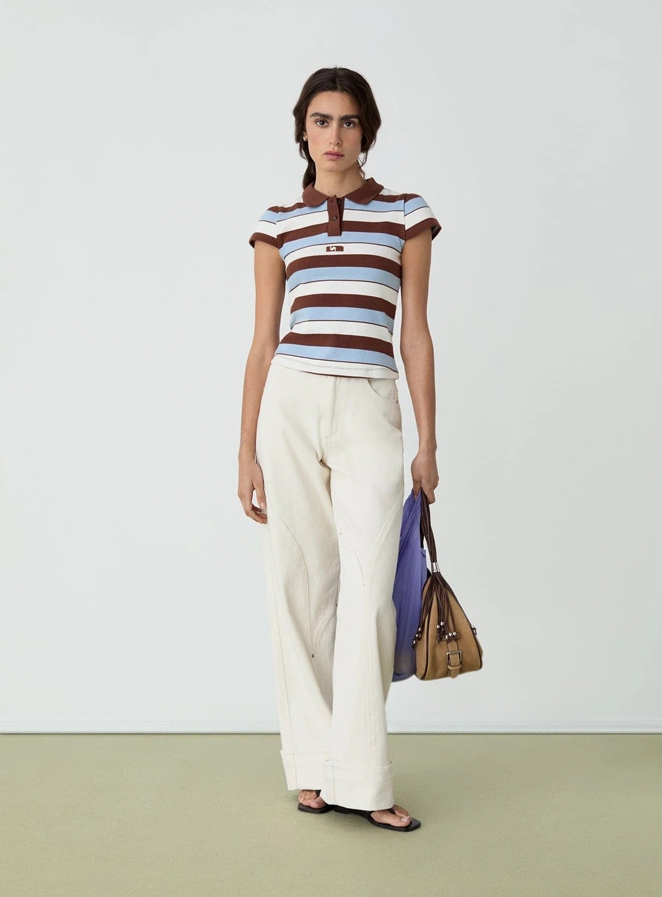 Image of LAAGAM PARADISE DALLAS ECRU DENIM PANTS