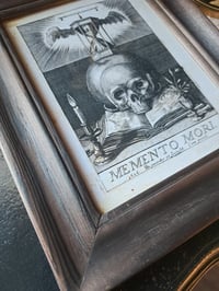Image 2 of Memento Mori Print Art in a Distressed Wooden Frame