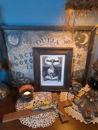 Image 3 of Memento Mori Print Art in a Distressed Wooden Frame