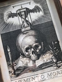 Image 6 of Memento Mori Print Art in a Distressed Wooden Frame