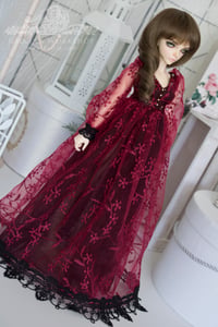 Image 2 of LIMITED - Wine red and black lace gown for MNF/PetiteMarionette girls