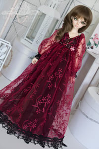 Image 1 of LIMITED - Wine red and black lace gown for MNF/PetiteMarionette girls