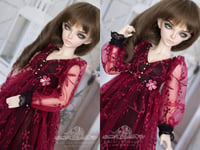Image 3 of LIMITED - Wine red and black lace gown for MNF/PetiteMarionette girls