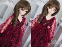 Image 4 of LIMITED - Wine red and black lace gown for MNF/PetiteMarionette girls