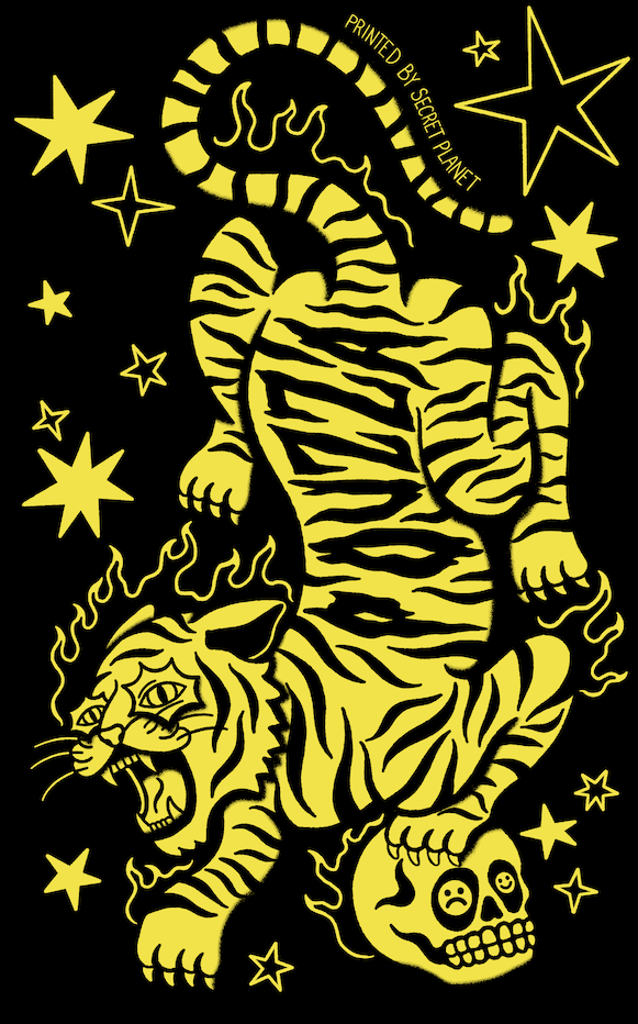 Image of Secret Planet x Pouzza Collab ART PRINTS ( Mudie, Jackie from Secret Planet, Sad People Club )