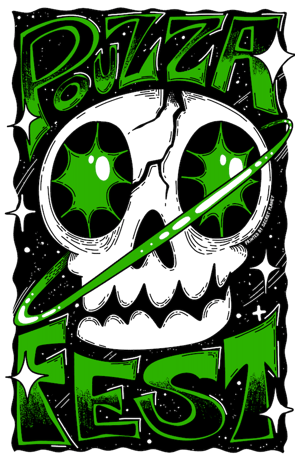 Image of Secret Planet x Pouzza Collab ART PRINTS ( Mudie, Jackie from Secret Planet, Sad People Club )