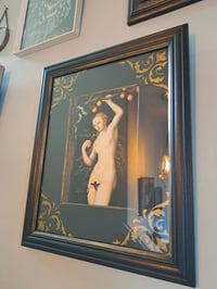 Image 3 of Gothic style picture of Eva and Serpent in a Hand-painted Vintage Frame