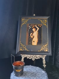 Image 4 of Gothic style picture of Eva and Serpent in a Hand-painted Vintage Frame