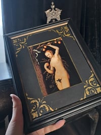 Image 5 of Gothic style picture of Eva and Serpent in a Hand-painted Vintage Frame