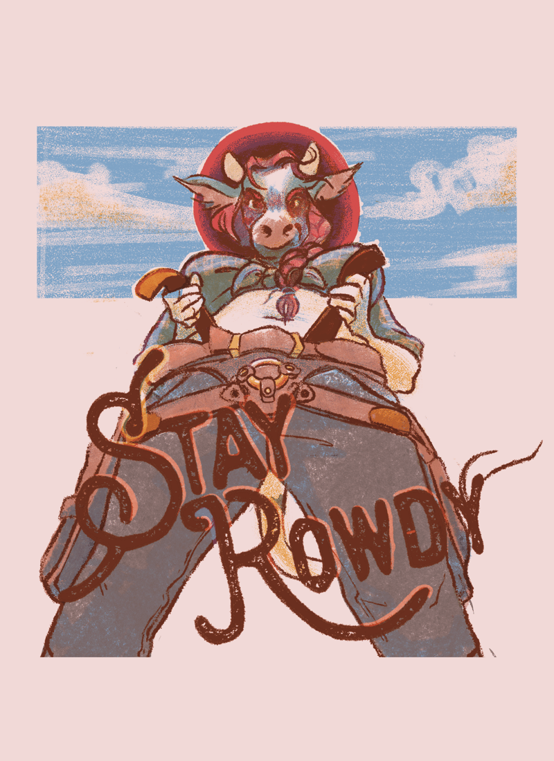 Stay Rowdy Risograph Print