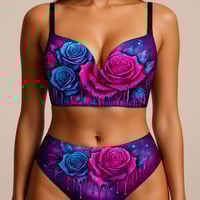 Image 1 of COSMIC ROSE GLOW BRA AND PANTY SET 