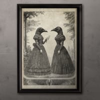 Image 4 of Victorian Crow Women Art Print – Gothic Surreal Bird Ladies Decor