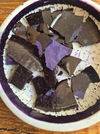 Image 4 of Vintage Japanese pigment dish with box shallow ceramic ink dish violet pigment pan artist supply