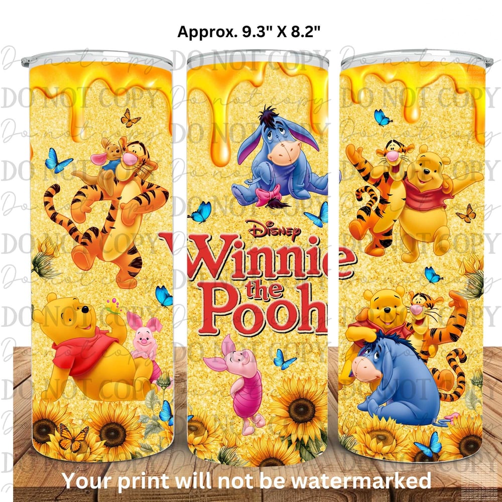 Image of Winnie the Pooh 20oz Skinny Tumbler Sublimation Print