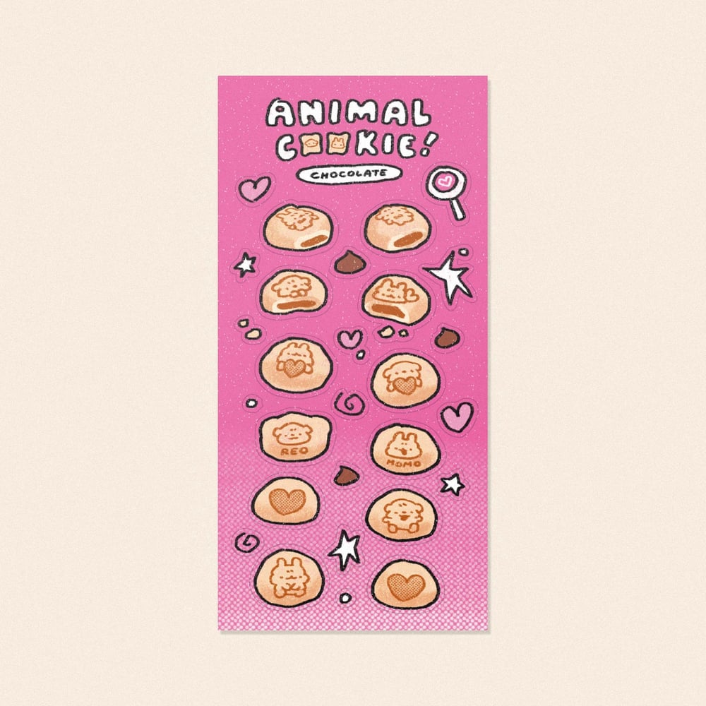 Image of ANIMAL COOKIE STICKER SHEET