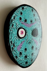 Image 2 of Hand painted RETRO JASON (NO neon blood) wood cut