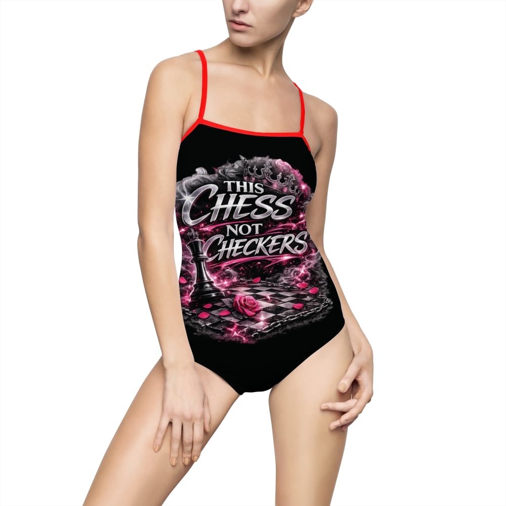 Image of This chess not checkers Luxe edition Women's One-Piece Swimsuit Swimwear