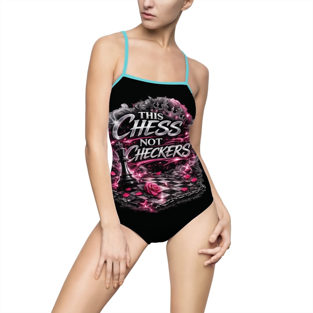 Image of This chess not checkers Luxe edition Women's One-Piece Swimsuit Swimwear