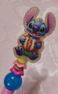 Image 2 of Blue Alien Acrylic Charm Beaded Pens 