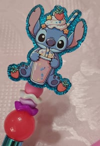Image 3 of Blue Alien Acrylic Charm Beaded Pens 