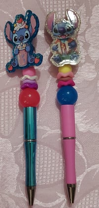 Image 4 of Blue Alien Acrylic Charm Beaded Pens 