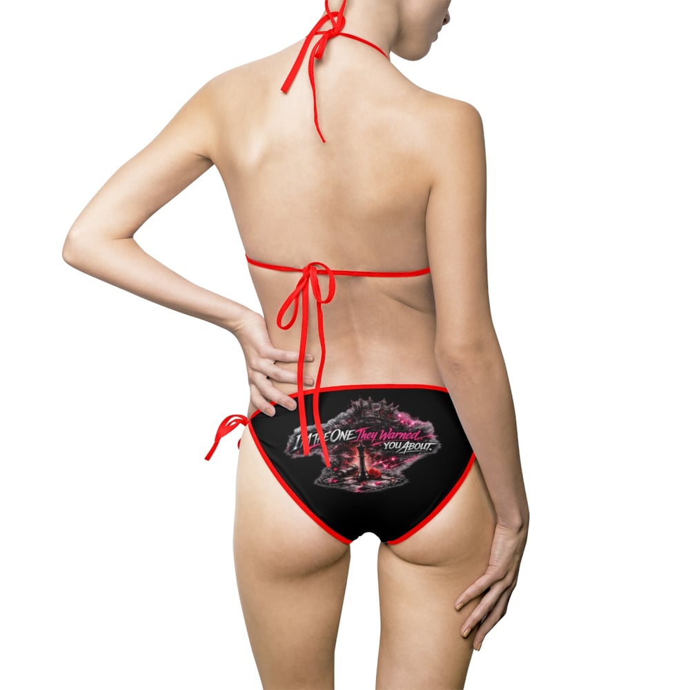 Image of I'm the one they warned you about Luxe Edition Rose Accent Tie-Side Bikini — Women's Swimsuit