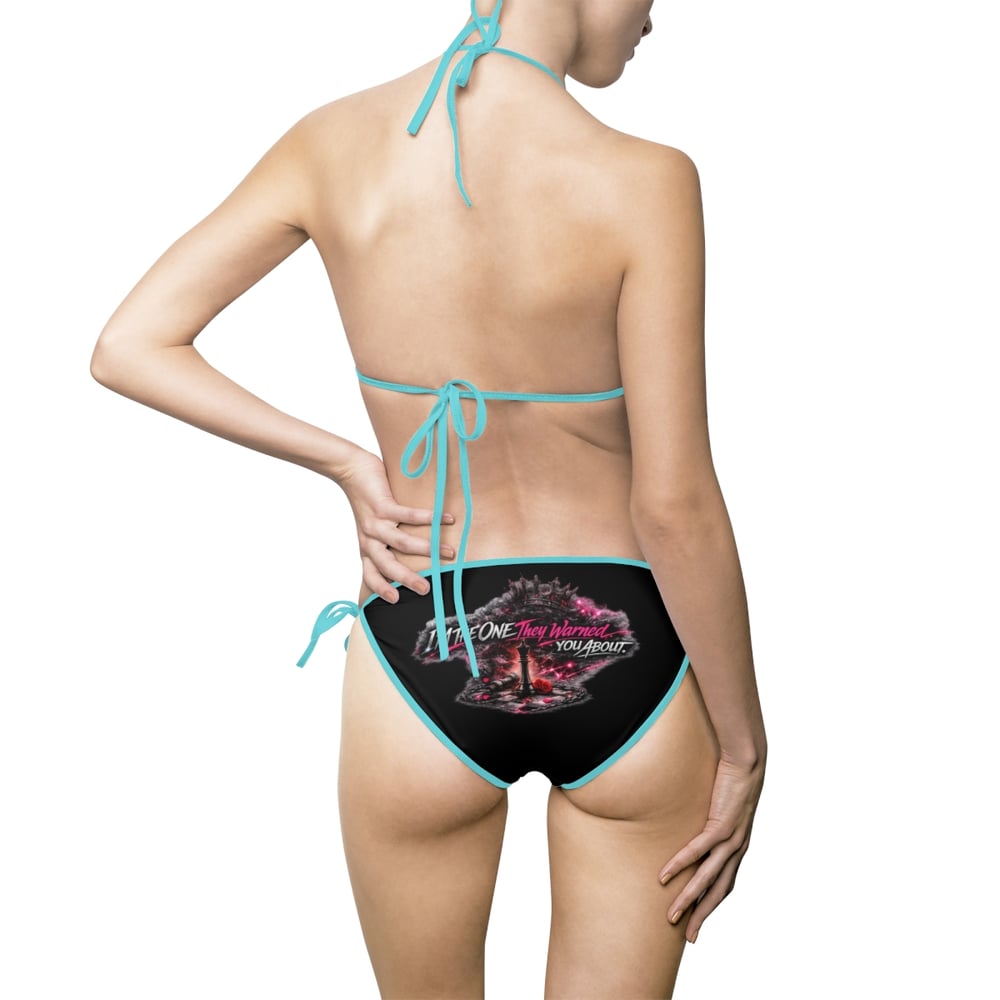 Image of I'm the one they warned you about Luxe Edition Rose Accent Tie-Side Bikini — Women's Swimsuit