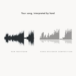 Image of Custom Soundwave T-Shirt, Hand Designed Song Wave Art, Minimalist Audio Tee