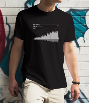 Image of Custom Soundwave T-Shirt, Hand Designed Song Wave Art, Minimalist Audio Tee