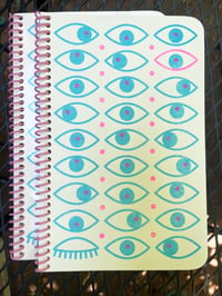 Image 1 of Risograph Curious Eyes Blank Notebook/Sketchbook