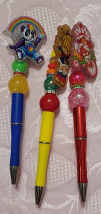 Image 2 of 80s Vibe Acrylic Charm Beaded Pens 