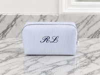 Image 3 of Seersucker Monogram Toiletry Cosmetic Bag
