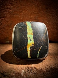 Image 2 of WL&A Handmade Old Style Heavy Ingot Gem Grade Black Jack King Cobra Ring - Size 13