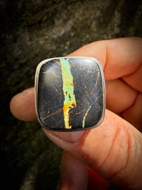 Image 4 of WL&A Handmade Old Style Heavy Ingot Gem Grade Black Jack King Cobra Ring - Size 13