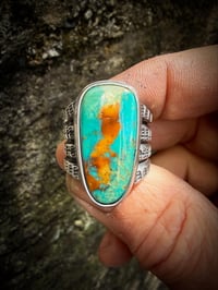 Image 4 of WL&A Handmade Old Style Heavy Ingot Gem Grade Royston King Cobra Ring - Size 11.5