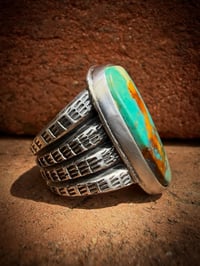 Image 5 of WL&A Handmade Old Style Heavy Ingot Gem Grade Royston King Cobra Ring - Size 11.5