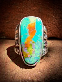 Image 2 of WL&A Handmade Old Style Heavy Ingot Gem Grade Royston King Cobra Ring - Size 11.5