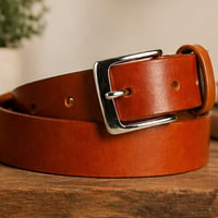 Image 2 of Full Grain Saddle Tan Leather Belt