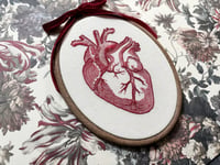 Image 5 of Red Anatomical Heart 5x7" Embroidery Hoop