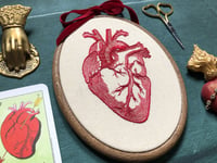Image 7 of Red Anatomical Heart 5x7" Embroidery Hoop