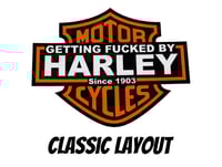 Image 1 of Funny Harley Sticker – “Getting F***ed By Harley Since 1903” – Motorcycle Humor Decal